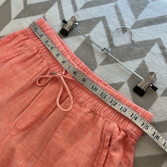 Athleta Retreat 100% linen Jogger Pant size 8/P Coral Salmon Color - Picture 8 of 10